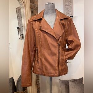 Leather jacket. Size large, Max Studio. Brand new, never worn. Soft material.